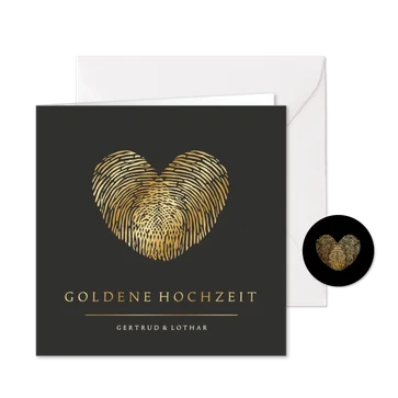 Einladung Goldene Hochzeit Fingerabdrücke